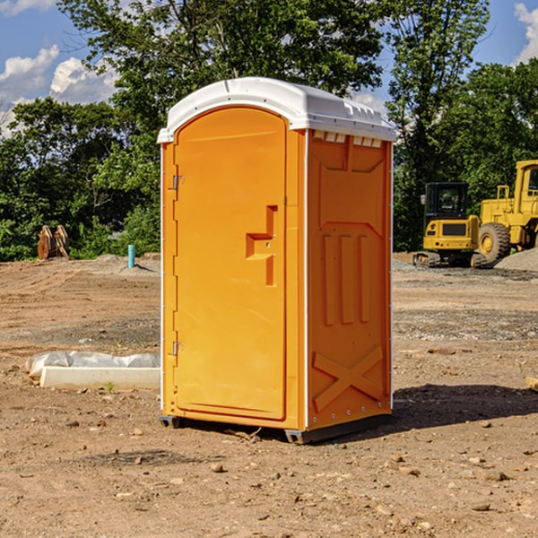 how often are the porta potties cleaned and serviced during a rental period in Bow